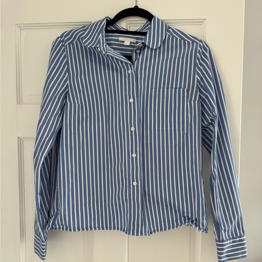 COS Blue and White Striped Shirt